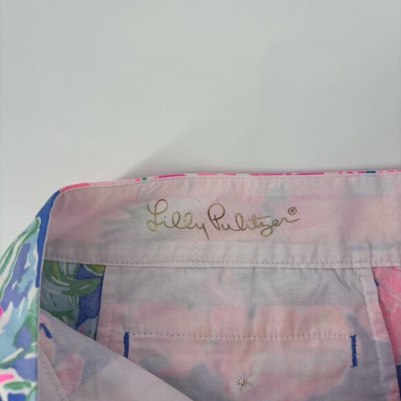 Lilly Pulitzer Chipper Short Beckon Pink Blue Jungle Utopia Size 6 Bermuda - Picture 14 of 14